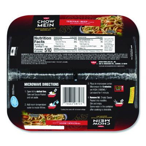Nissin Teriyaki Beef Chow Mein Noodles, 4 oz Bowl, 8/Carton (NIS08723)