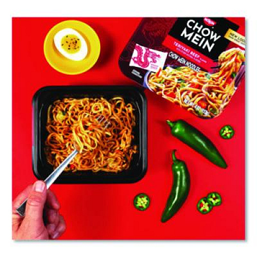 Nissin Teriyaki Beef Chow Mein Noodles, 4 oz Bowl, 8/Carton (NIS08723)