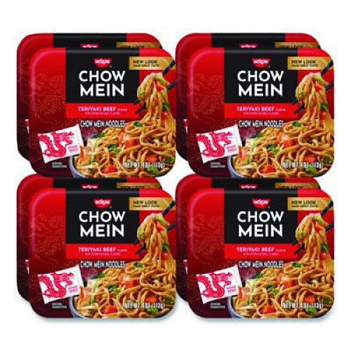 Nissin Teriyaki Beef Chow Mein Noodles, 4 oz Bowl, 8/Carton (NIS08723)