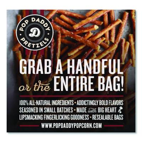 Pop Daddy Dill Pickle Pretzel Sticks, 3 oz Bag, 15/Carton (00561)