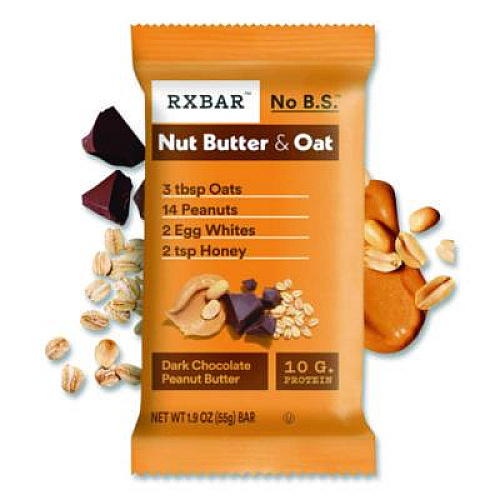 A.M. RXBAR Gluten-Free Peanut Butter Dark Chocolate Protein Bar, 1.9 oz Bar, 12/Box (KEE00718)