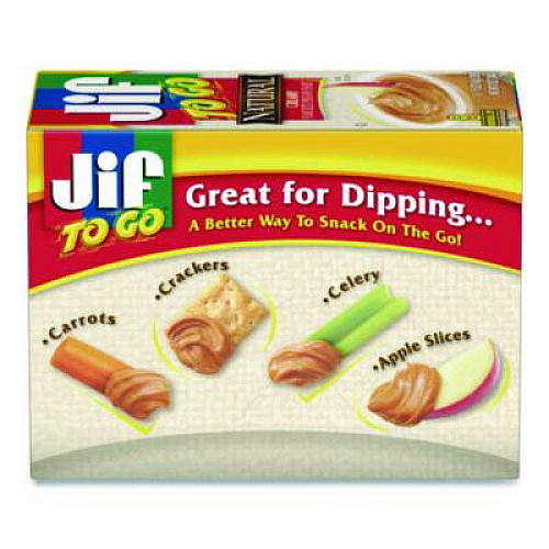 Jif To Go Spreads, Natural Creamy Peanut Butter, 1.5 oz Cup, 8/Box (24307)