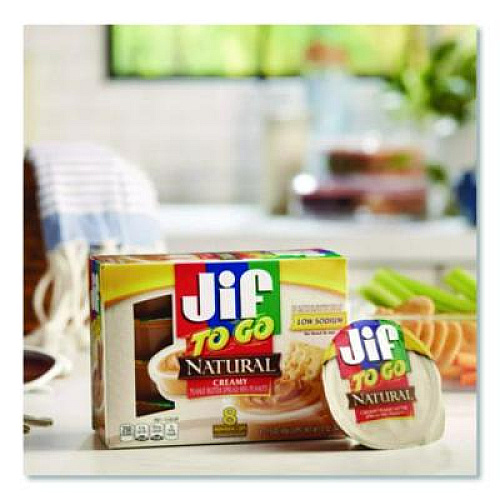Jif To Go Spreads, Natural Creamy Peanut Butter, 1.5 oz Cup, 8/Box (24307)