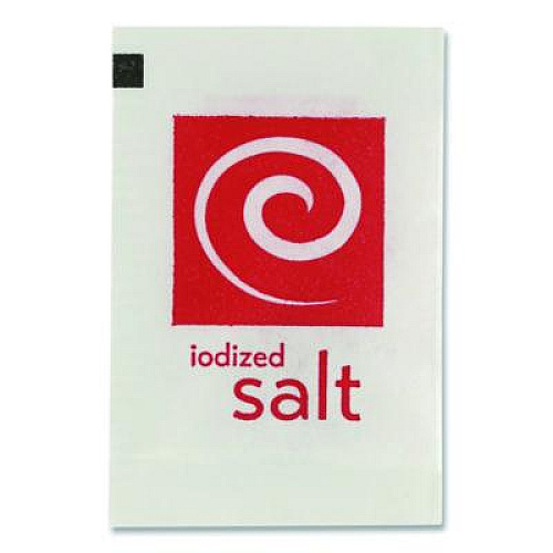 Grindstone Cafe Grindstone Iodized Salt, 0.02 oz Packet, 1,000/Bag, 3 Bags/Carton (20015)