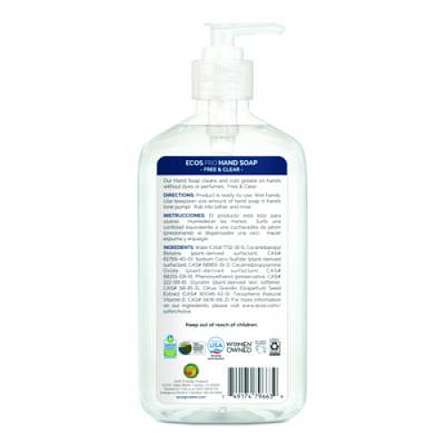 ECOS PRO Liquid Hand Soap, Free and Clear Scent, 17 oz (PL96636)