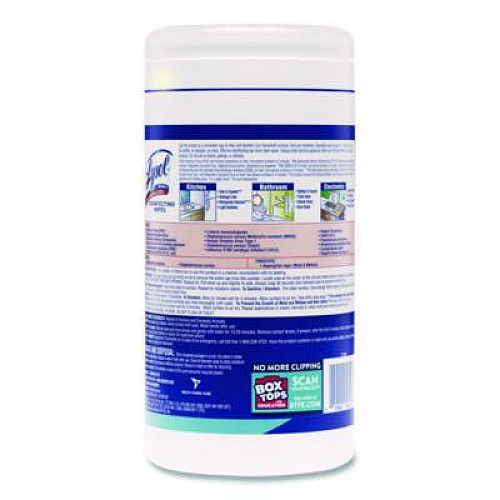 LYSOL Brand Disinfecting Wipes, 1-Ply, 7 x 7.25, Crisp Linen, White, 80 Wipes/Canister, 6 Canisters/Carton (89346CT)
