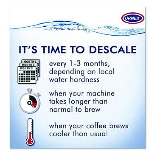 Urnex Coffee and Espresso Machine Descaling Powder, 1 oz Packets, 3/Box (UBI70255)