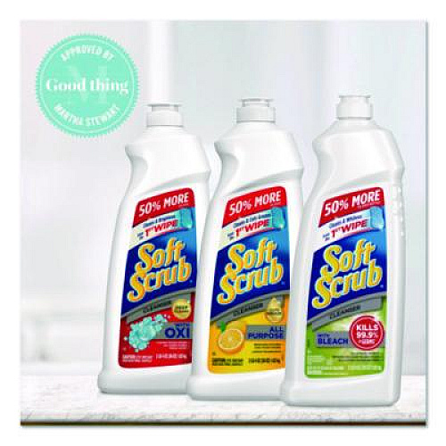 Soft Scrub Oxi Cleanser, Clean Scent, 24 oz Bottle, 8/Carton (07226)