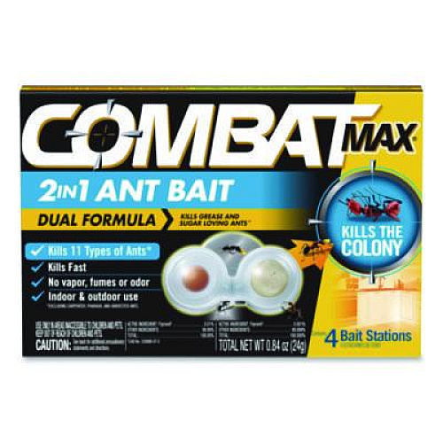 Combat Max 2-in-1 Ant Bait, 4/Pack, 8 Packs/Carton (07172)