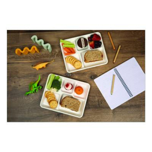 Pactiv Evergreen Compostable Fiber Blend School Lunch Tray, 10 x 8 x 1, White, 240/Carton (MC58000SBB)