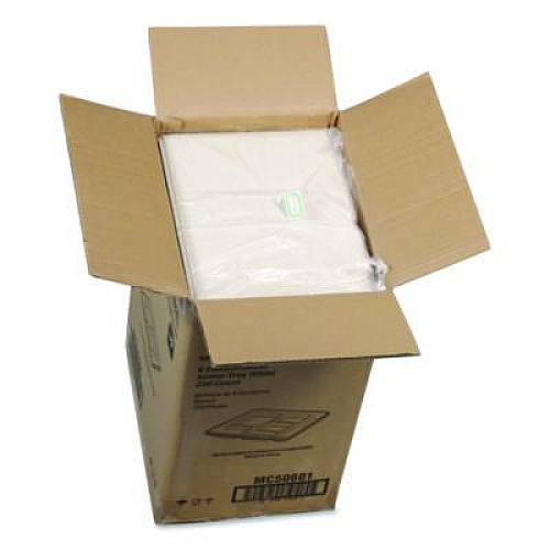 Pactiv Evergreen Compostable Fiber Blend School Lunch Tray, Heavy Duty, 8 x 12 x 1, White, 250/Carton (MC50601)