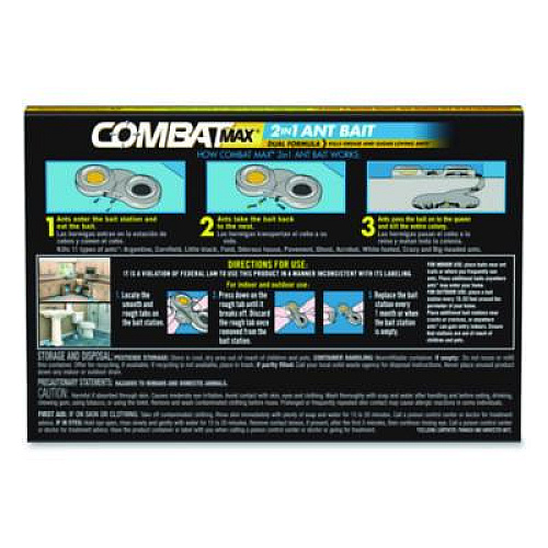 Combat Max 2-in-1 Ant Bait, 4/Pack, 8 Packs/Carton (07172)