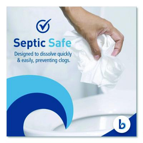Boardwalk Two-Ply Toilet Tissue, Septic Safe, White, 400 Sheets/Roll, 96 Rolls/Carton (6144)