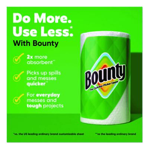 Bounty Select-a-Size Kitchen Roll Paper Towels, 2-Ply, 5.9 x 11, White, 123 Sheets/Triple Roll, 6 Rolls/Carton (16020)