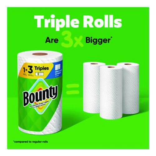 Bounty Select-a-Size Kitchen Roll Paper Towels, 2-Ply, 5.9 x 11, White, 123 Sheets/Triple Roll, 6 Rolls/Carton (16020)
