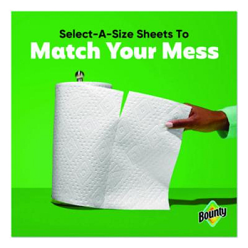 Bounty Select-a-Size Kitchen Roll Paper Towels, 2-Ply, 5.9 x 11, White, 123 Sheets/Triple Roll, 6 Rolls/Carton (16020)