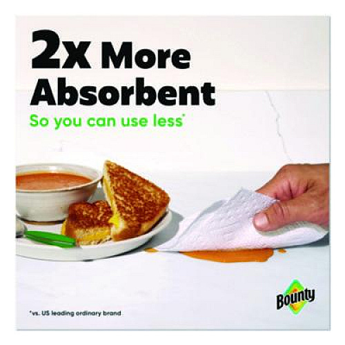 Bounty Select-a-Size Kitchen Roll Paper Towels, 2-Ply, 5.9 x 11, White, 123 Sheets/Triple Roll, 6 Rolls/Carton (16020)