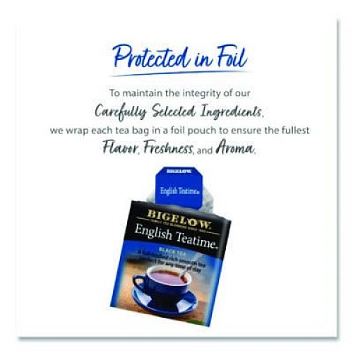 Bigelow English Teatime Black Tea, 0.08 oz Tea Bag, 28/Box (RCB003451)