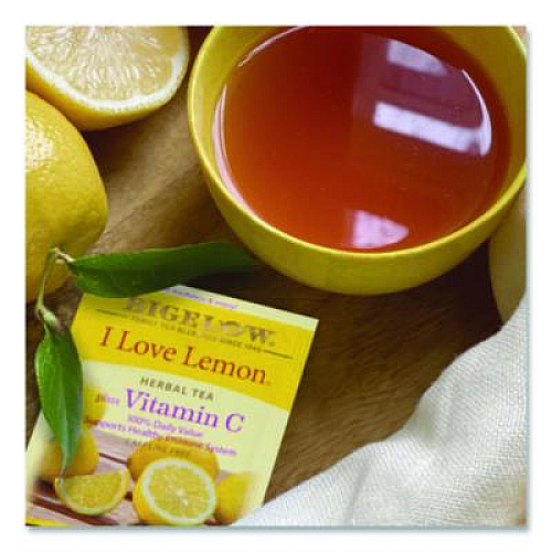Bigelow I Love Lemon Herbal Tea, 0.06 oz Tea Bag, 28/Box (RCB003991)