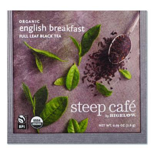 Bigelow steep Cafe Organic Black Tea, English Breakfast, 50 Bags/Carton (RCB19971)