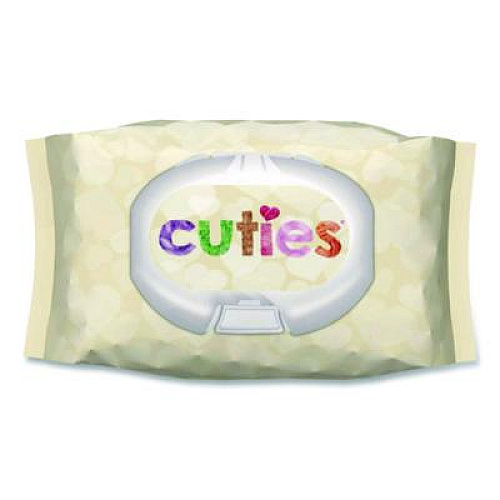 Cuties Premium Wipes, Unscented, White, 72 Wipes/Pack, 12 Packs/Carton (CR16413)