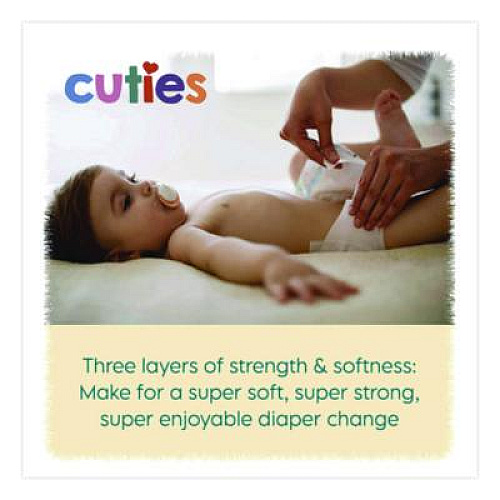 Cuties Premium Wipes, Unscented, White, 72 Wipes/Pack, 12 Packs/Carton (CR16413)