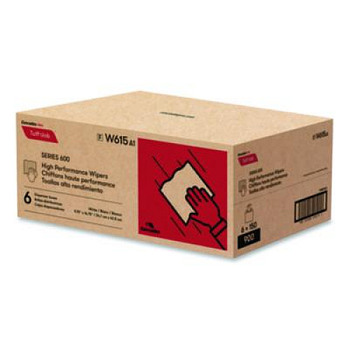 Cascades PRO Tuff-Job Spunlace Towels, 1-Ply, 9.75 x 16.75, White, 150 Sheets/Pop-Up Box, 6 Boxes/Carton (W615)