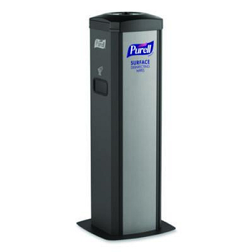 PURELL DS360 High-Capacity Surface Disinfecting Wipes Station, 1,200 Wipe Capacity, 15.5 x 15.5 x 39.6, Graphite (911701SLVSFW)