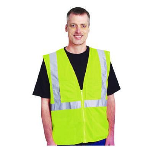 PIP Zipper Safety Vest, Large, Hi-Viz Lime Yellow (302MVGZLYL)