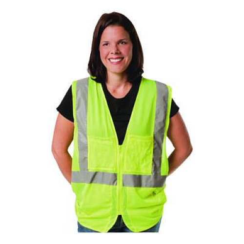 PIP Zipper Safety Vest, X-Large, Hi-Viz Lime Yellow (302MVGZLYXL)