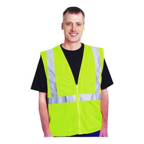 PIP Zipper Safety Vest, X-Large, Hi-Viz Lime Yellow (302MVGZLYXL)
