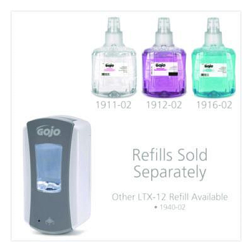 GOJO LTX-12 Touch-Free Dispenser, 1,200 mL, 5.25 x 3.33 x 10.5, Gray/White (198404)