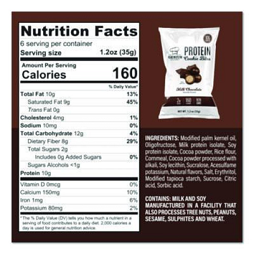 Genius Gourmet Protein Cookie Bites Variety Pack, Salted Caramel and Milk Chocolate, 1.2 oz Bag, 14/Box (22002521)