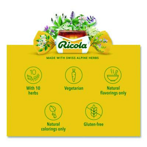 Ricola Cough Drops, Original Herb, 65/Bag, 2 Bags/Pack (22002532)