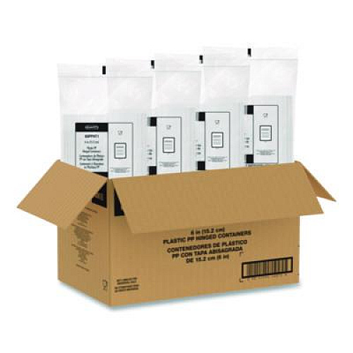 Dart Microwaveable Hinged Containers, ProPlanet Seal, 6.31 x 6.31 x 3, Clear, Plastic, 300/Carton (60PPHT1)