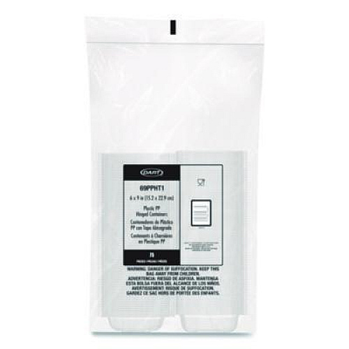 Dart Microwaveable Hinged Containers, ProPlanet Seal, 6.5 x 9 x 3, Clear, Plastic, 300/Carton (69PPHT1)