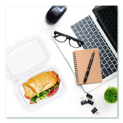 Dart Microwaveable Hinged Containers, ProPlanet Seal, 6.5 x 9 x 3, Clear, Plastic, 300/Carton (69PPHT1)