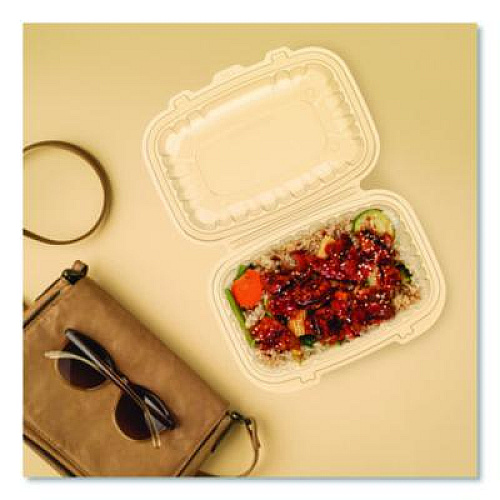 Dart Microwaveable Hinged Containers, ProPlanet Seal, 6.5 x 9 x 3, Clear, Plastic, 300/Carton (69PPHT1)