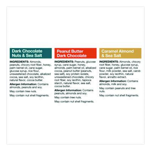 KIND Minis, Dark Chocolate Nuts Sea Salt/Caramel Almond Nuts Sea Salt, 0.7 oz Bar, 32 Bars/Carton (22000799)