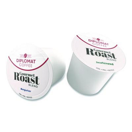 Diplomat Coffee Gourmet Decaffeinated DC-Cup, 10 g, 48/Carton (CDCCUPGR4810)
