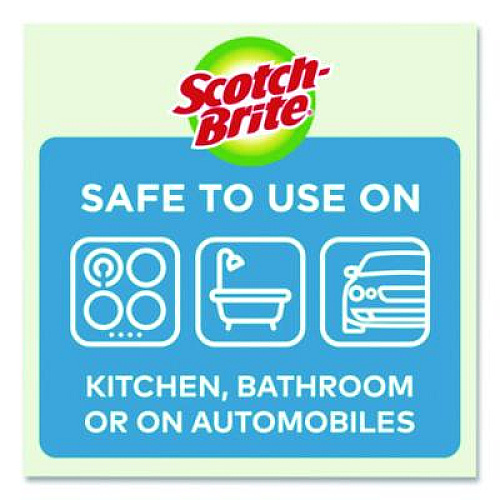 Scotch-Brite Dobie All-Purpose Cleaning Pad, 4.3 x 2.6, 0.5" Thick, Yellow, 3/Pack, 8 Packs/Carton (7232FCT)