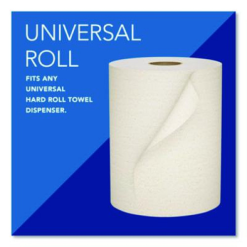 Scott Essential 100% Recycled Fiber Hard Roll Towel, 1-Ply, 8" x 800 ft, 1.5" Core, Brown, 6 Rolls/Carton (56758)