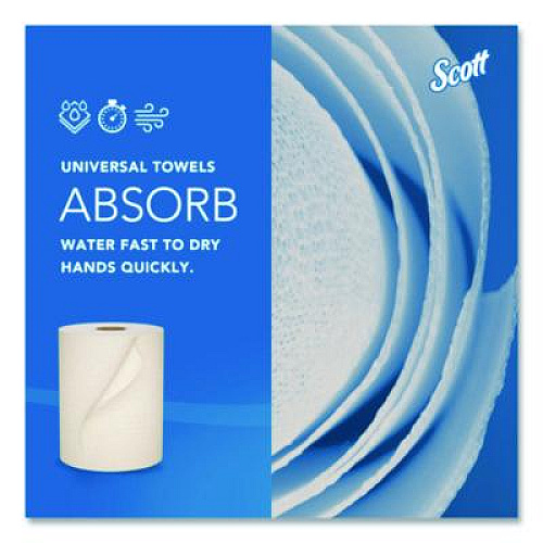 Scott Essential 100% Recycled Fiber Hard Roll Towel, 1-Ply, 8" x 800 ft, 1.5" Core, Brown, 6 Rolls/Carton (56758)