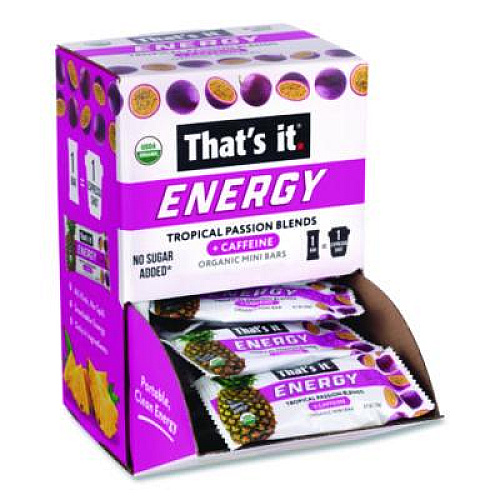 Thats it. Organic Energy Bars, Tropical Passion Blend, 0.7 oz Bar, 36/Box (22002519)