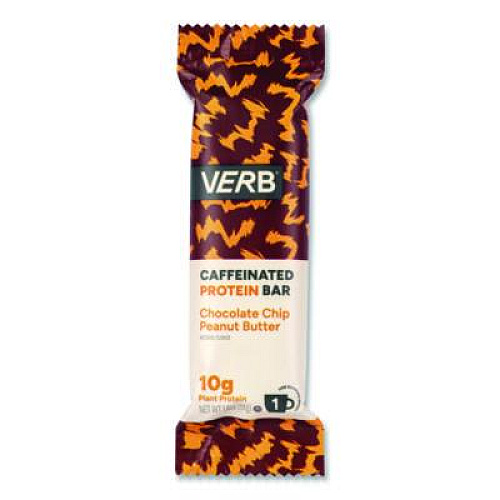 VERB Energy Caffeinated Protein Bar, Chocolate Chip Peanut Butter, 1.8 oz Bar, 12/Box (22002522)