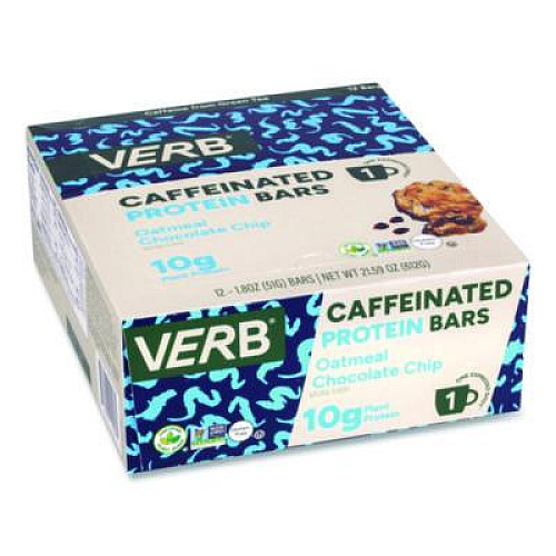VERB Energy Caffeinated Protein Bar, Oatmeal Chocolate Chip, 1.8 oz Bar, 12/Box (22002523)