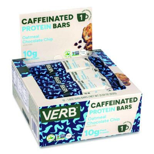 VERB Energy Caffeinated Protein Bar, Oatmeal Chocolate Chip, 1.8 oz Bar, 12/Box (22002523)