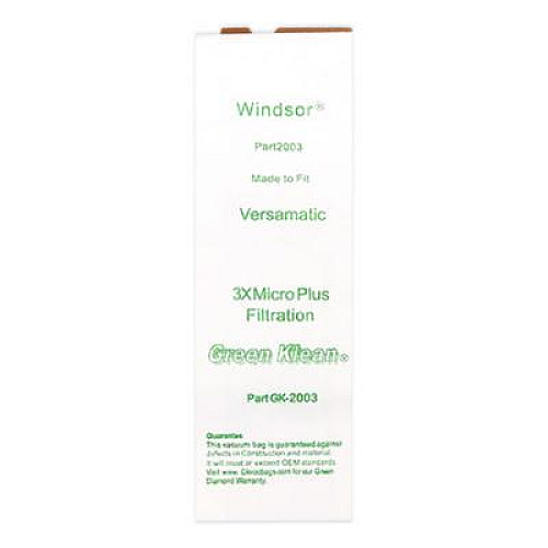 Green Klean Replacement Vacuum Bags, Fits AllStar Javelin/Triple S Prosense II/Windsor Versamatic, 10/Pack (2003P)