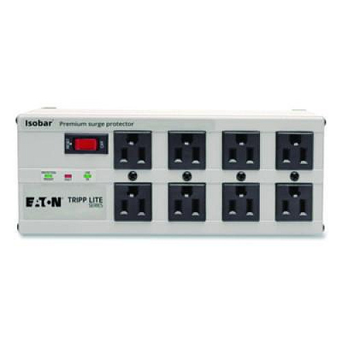 Tripp Lite by Eaton Isobar Premium Surge Suppressor, 8 AC Outlets, 25 ft Cord, 3,840 J, Light Gray (ISOBAR825ULT)