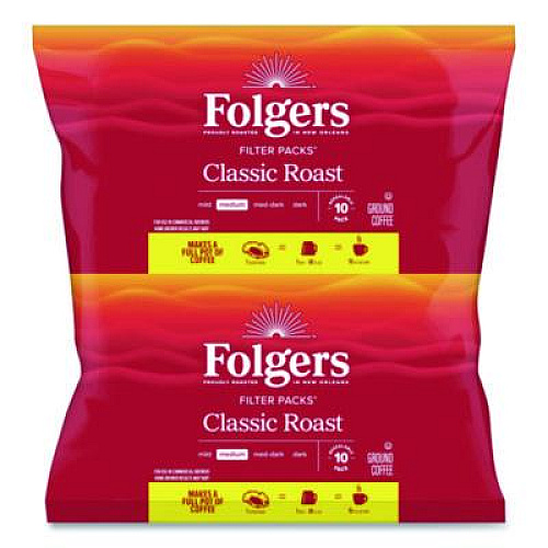 Folgers Coffee Roast Ground Filter Pack, 0.6 oz, 160/Carton (06114)